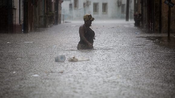 Inundaciones causadas por un huracán en Cuba.