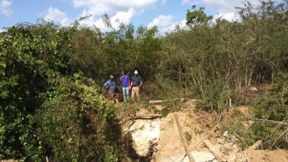 Zona de extracción ilegal de oro en Camagüey.
