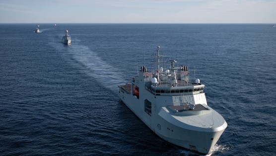 The Royal Canadian Navy patrol vessel HMCS Margaret Brooke. 