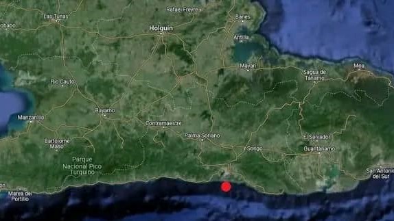 Epicentro del terremoto en Santiago de Cuba el 10 de junio de 2024.