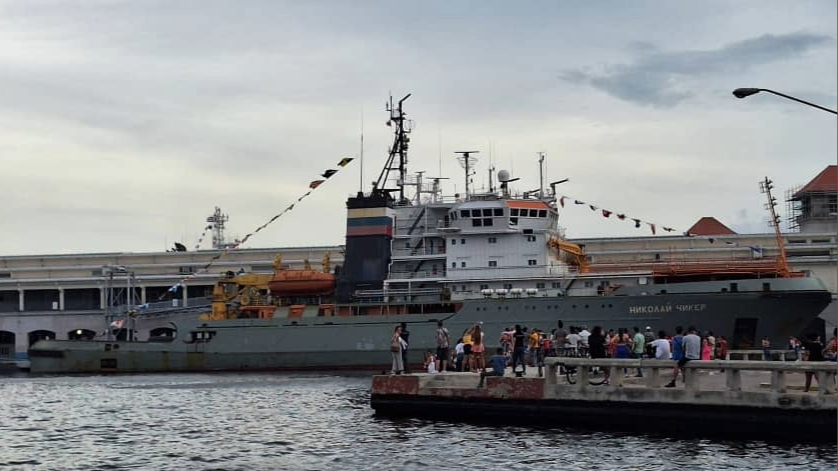 La fragata rusa Almirante Gorshkov en La Habana.