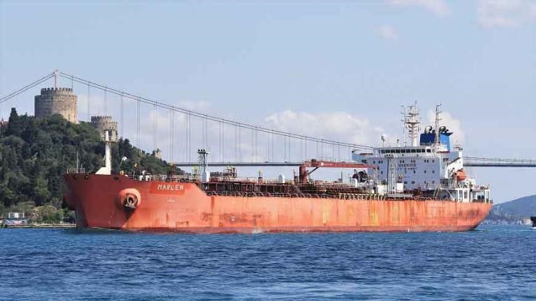 El tanquero Marlen, que debe llegar a Matanzas esta semana con petróleo de Rusia.