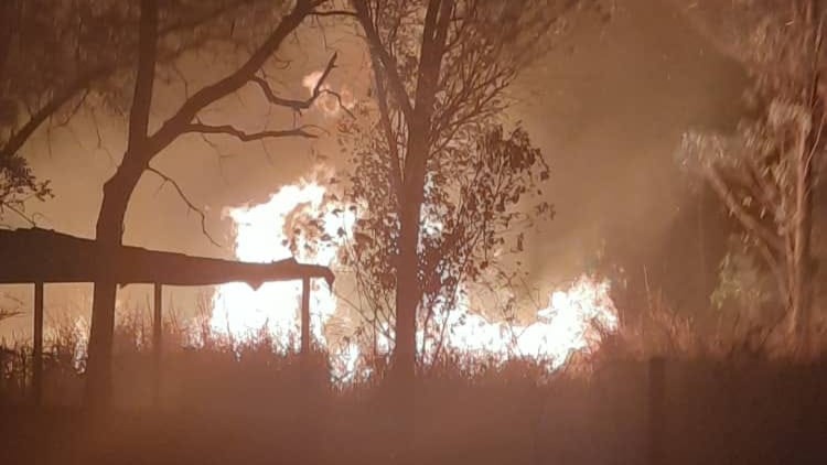 Incendio forestal en Villa Clara.
