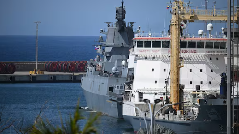 Los barcos de guerra de Rusia en el puerto de La Guaira el 2 de julio de 2024.