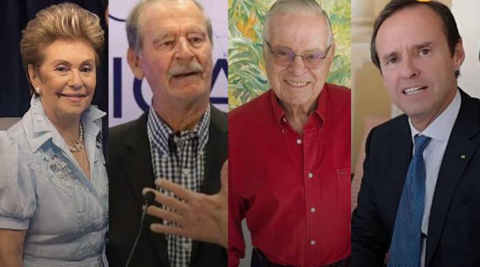 Los expresidentes Mireya Moscoso, Vicente Fox, Miguel Ángel Rodríguez y Jorge Quiroga.