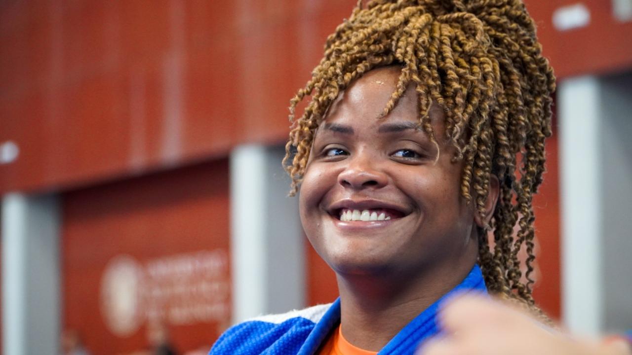 La judoca cubana Dayle Ojeda en España.