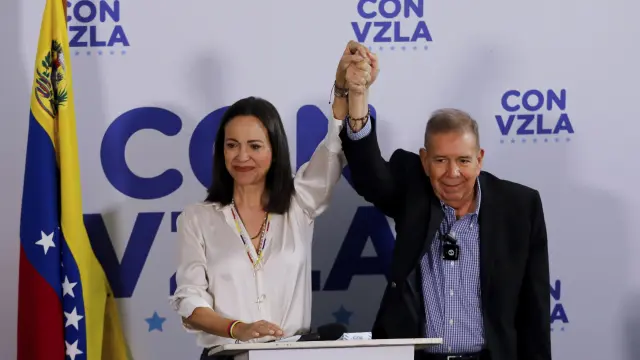 Los opositores venezolanos María Corina Machado y Edmundo González Urrutia.