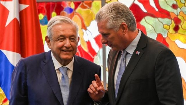 Andrés Manuel López Obrador y Miguel Díaz-Canel en La Habana.