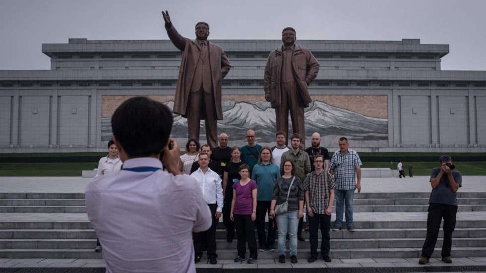 Turistas en Corea del Norte.