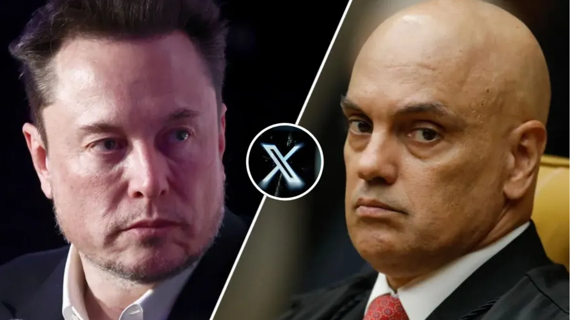 Elon Musk (izq.) vs. Alexandre de Moraes.