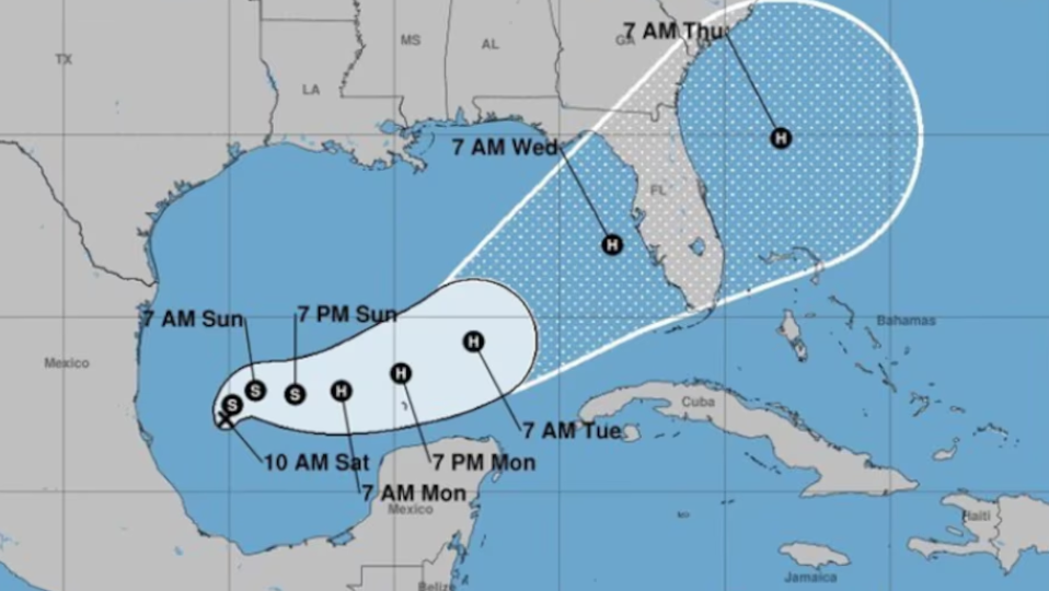 Probable trayectoria del fenómeno meteorológico.