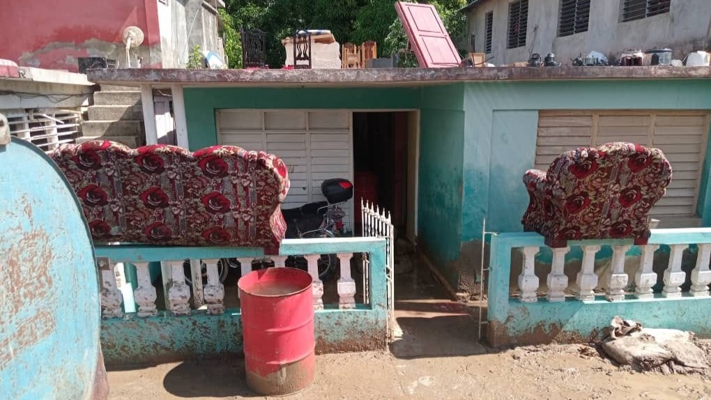 Una vivienda tras las inundaciones en San Antonio del Sur.