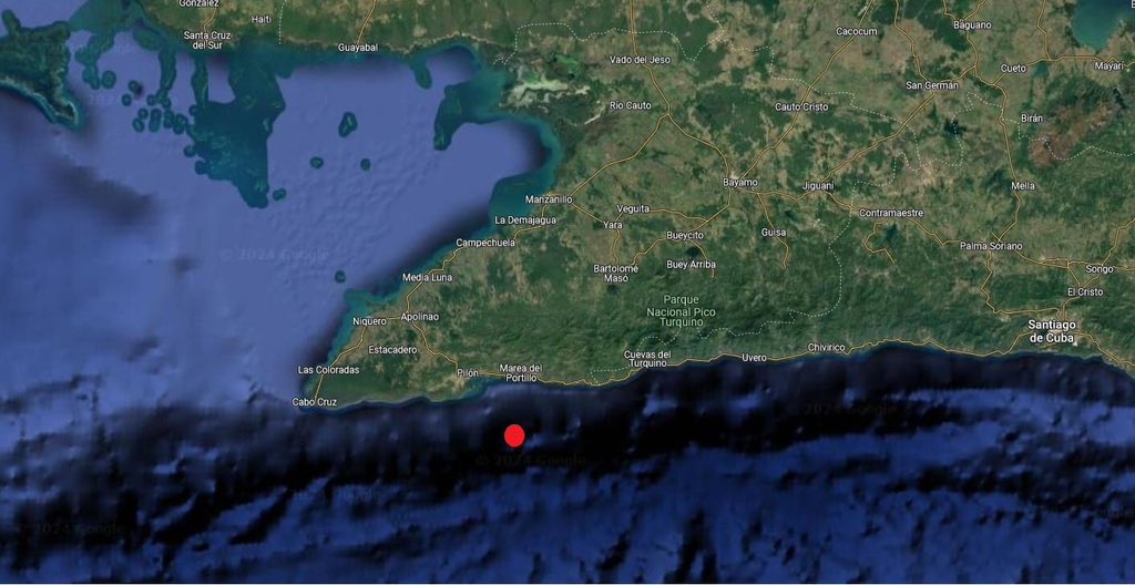 Punto al sureste de Pilón, donde se produjo el sismo.