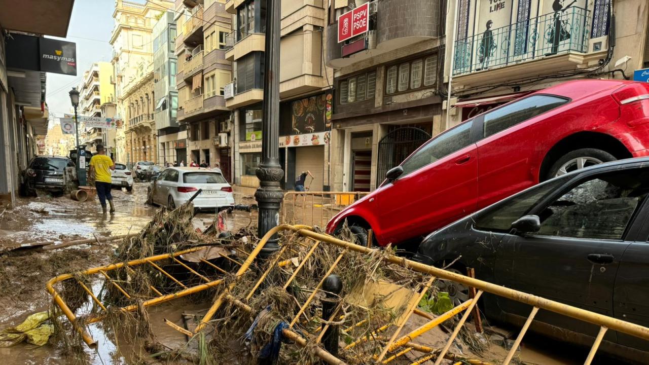 Una calle del municipio valenciano Algemesí (España, 2024). 