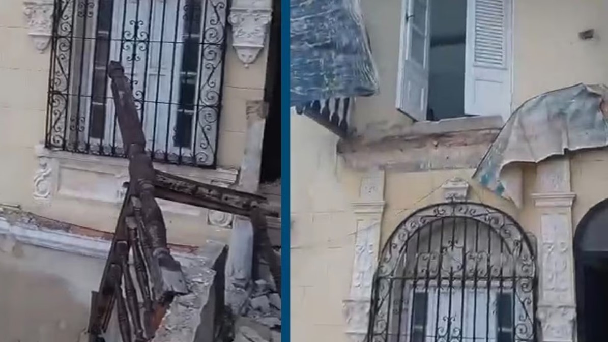 Derrumbe en una vivienda en El Vedado, La Habana.