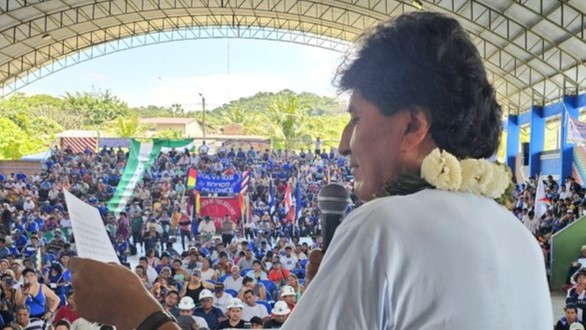 El expresidente boliviano Evo Morales en un acto político.