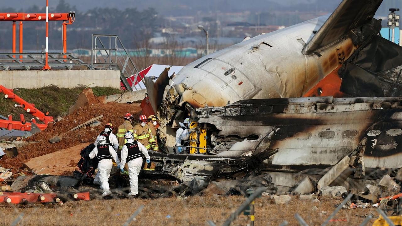 Restos del avión siniestrado.