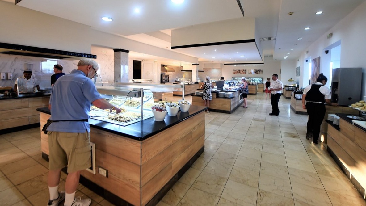 Un buffet en un hotel de Cuba.