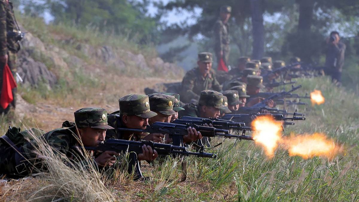 Soldados norcoreanos durante un entrenamiento.