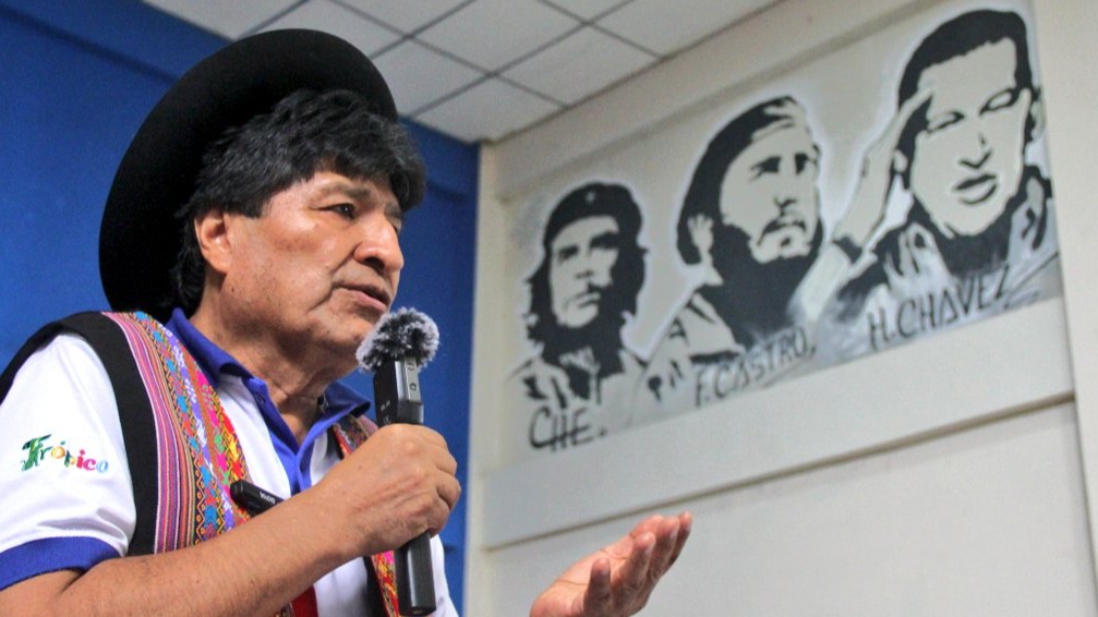 Evo Morales durante un acto público en Bolivia.