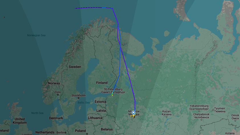 Recorrido del vuelo de Nordwind tras su partida de Moscú.