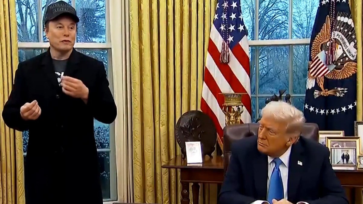 Trump y el magnate tecnológico Elon Musk en el Despacho Oval.