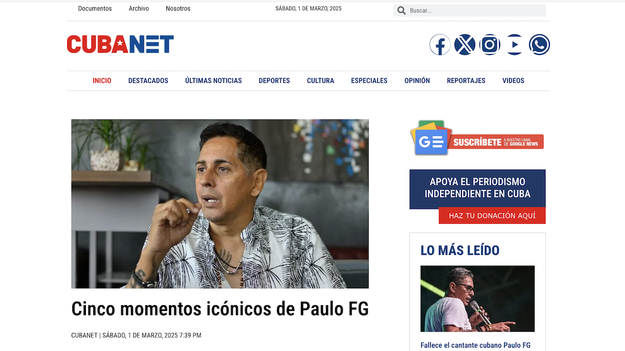 Portada de Cubanet.