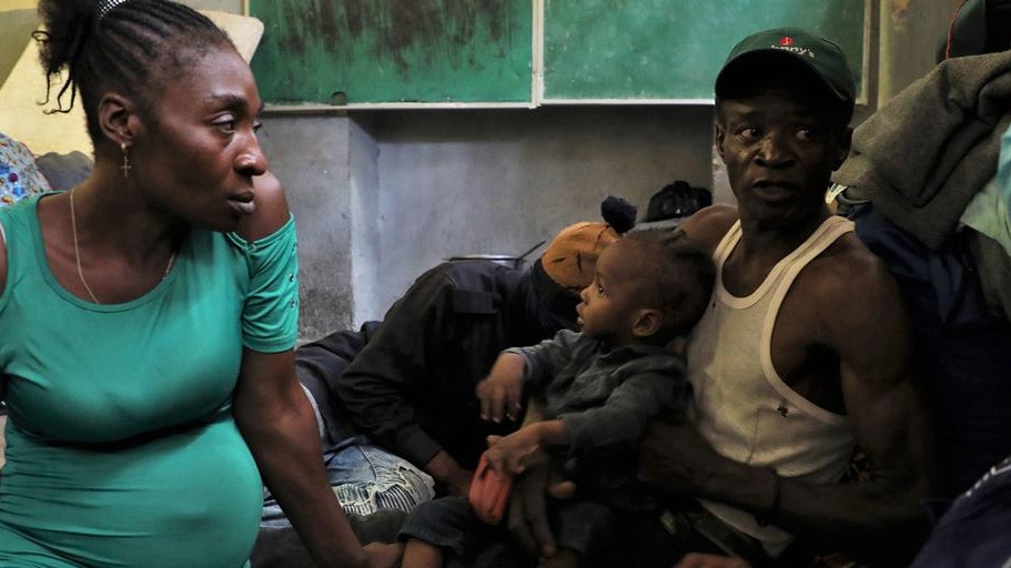 Desplazados por la violencia en Haití.