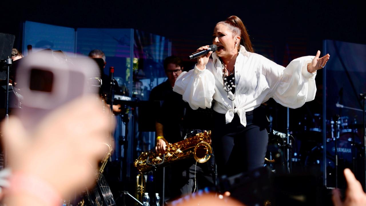 Gloria Estefan en la Plaza Colón de Madrid.