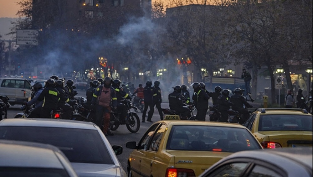 Despliegue represivo durante las protestas de 2026 en Irán.