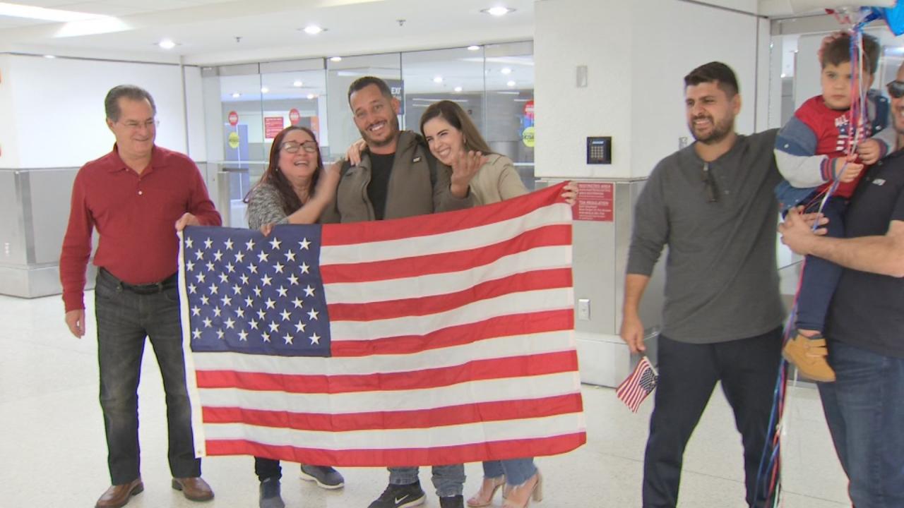 Llegada de emigrantes cubanos a EEUU.