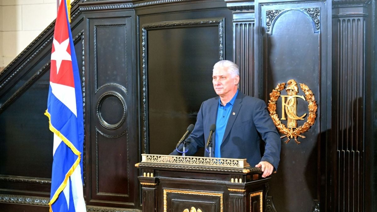 Díaz-Canel en un discurso por los 50 años del Poder Popular.