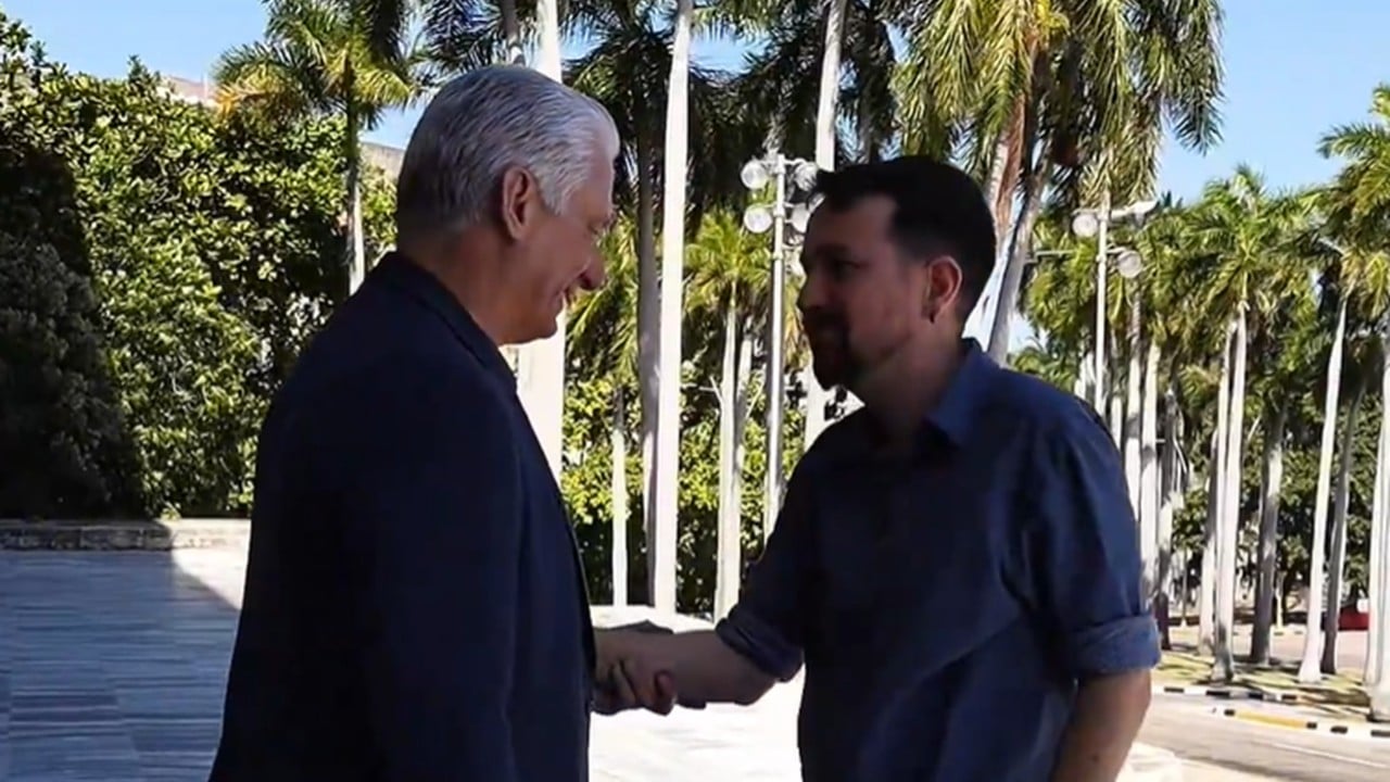 Díaz-Canel y Pablo Iglesias en La Habana.