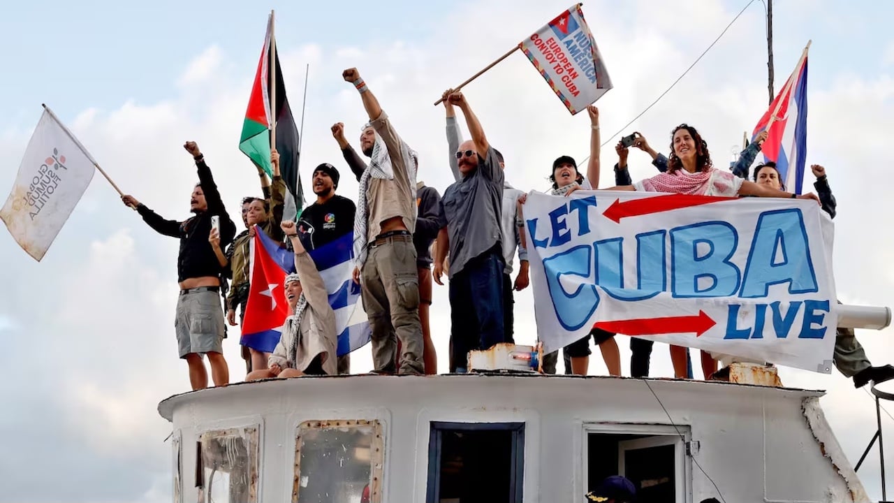 La flotilla Nuestra América a su llegada a La Habana.