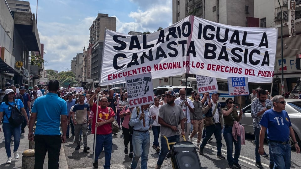 Protesta pública en Venezuela.