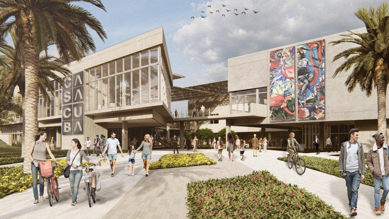 Proyección digital de CasaCuba en Miami.