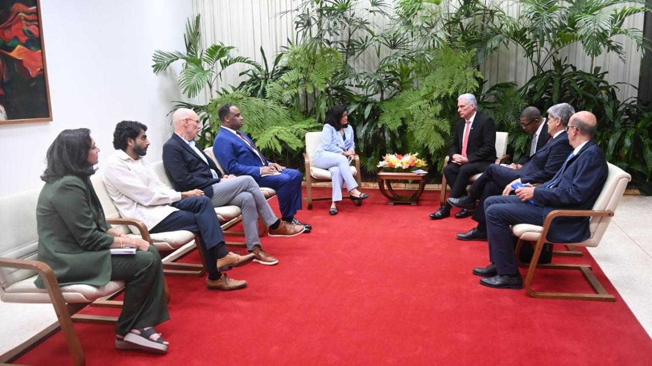 Reunión de Miguel Díaz-Canel con los legisladores demócratas de visita en Cuba.