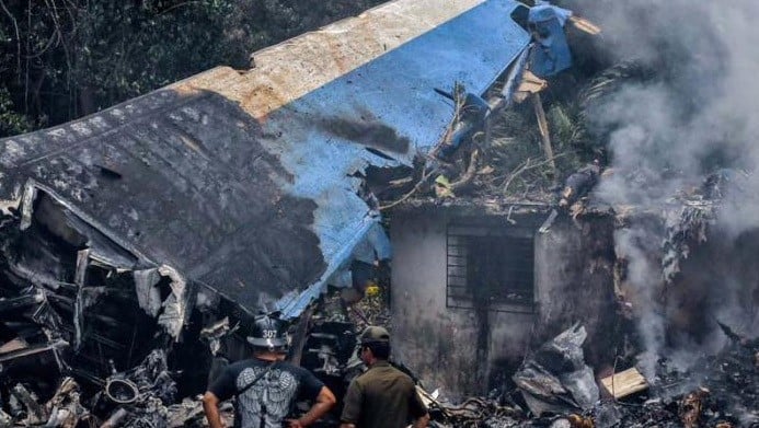 Restos del avión que se estrelló en 2018.