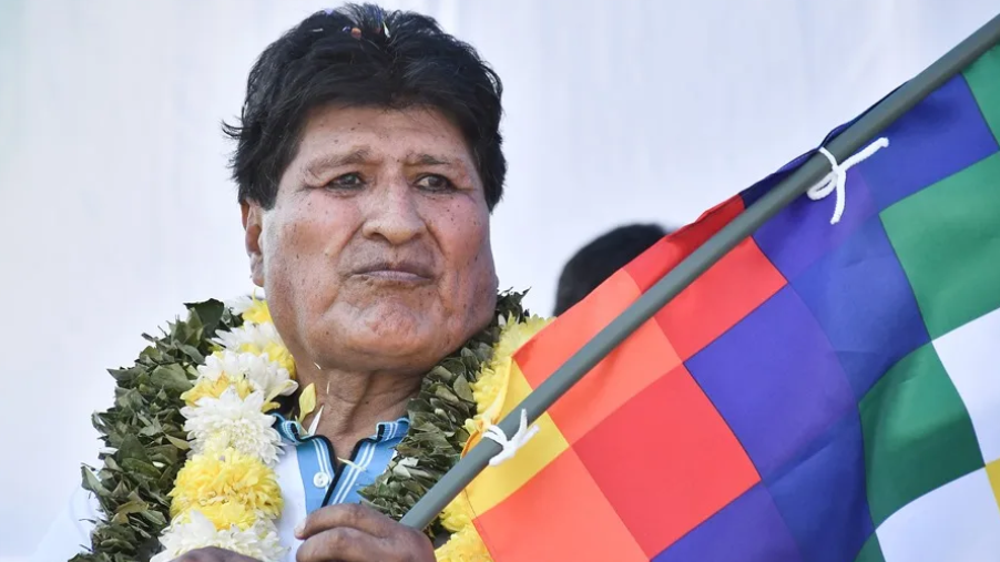 Evo Morales en un evento público, en Chimoré.