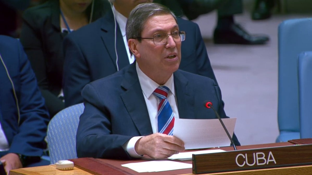 Bruno Rodríguez este martes ante el Consejo de Seguridad de la ONU.