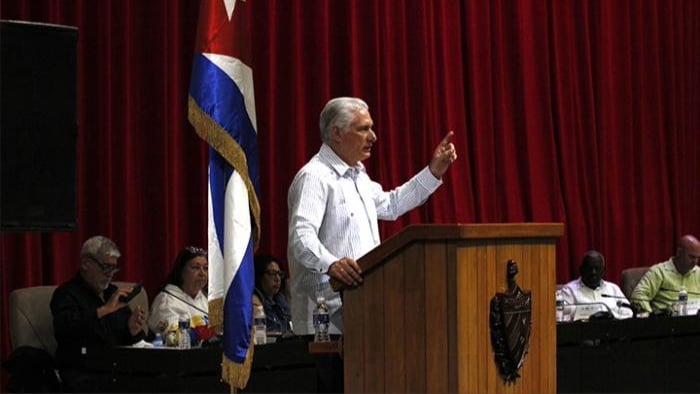 Miguel Díaz-Canel en el Palacio de las Convenciones. 