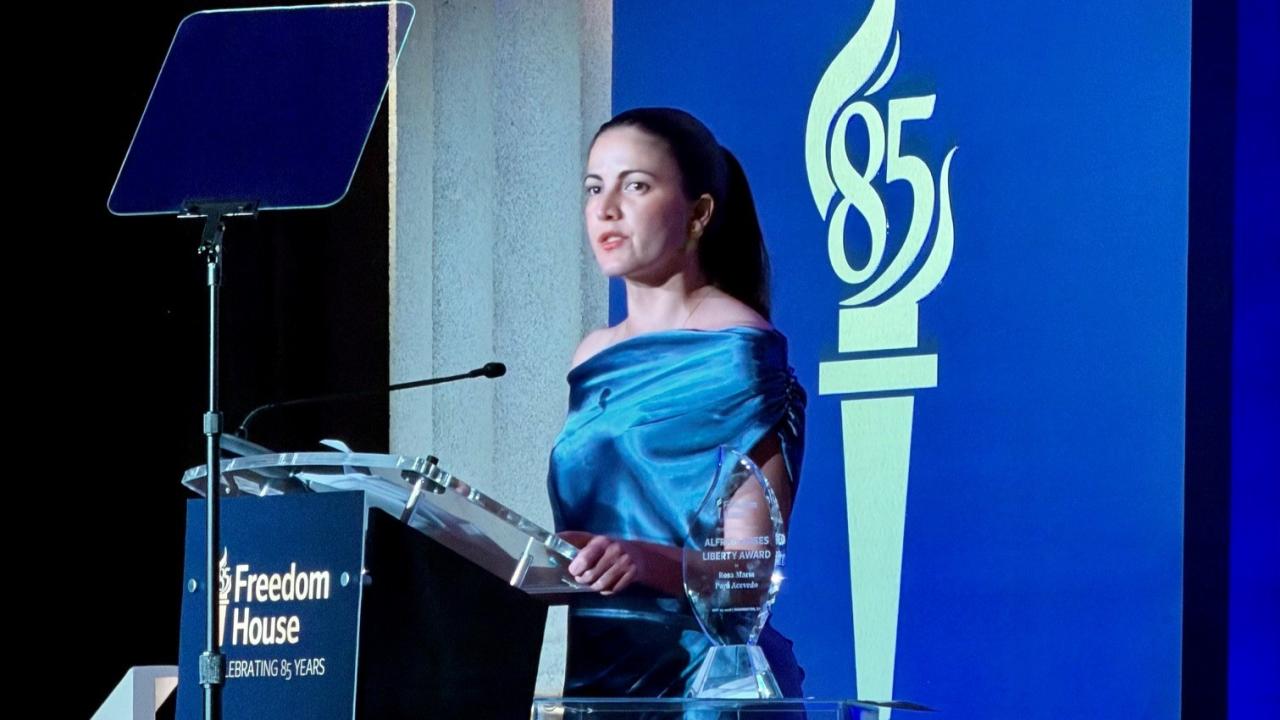 Rosa María Payá recibe el Premio Alfred Moses a la Libertad 2026.