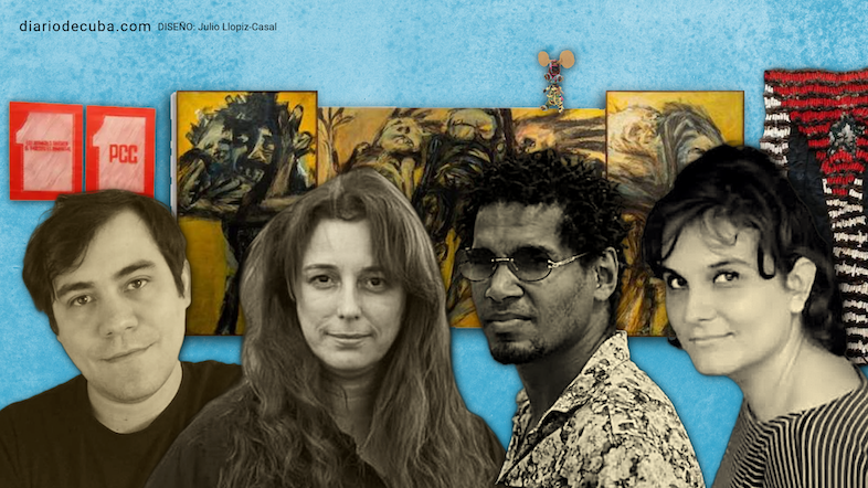 De izq. a der.: Hamlet Lavastida, Tania Bruguera, Luis Manuel Otero Alcántara y Antonia Eiriz.
