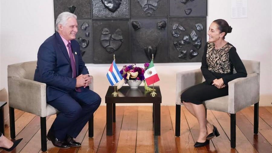 Miguel Díaz-Canel y la presidenta de México, Claudia Sheinbaum, en 2024.