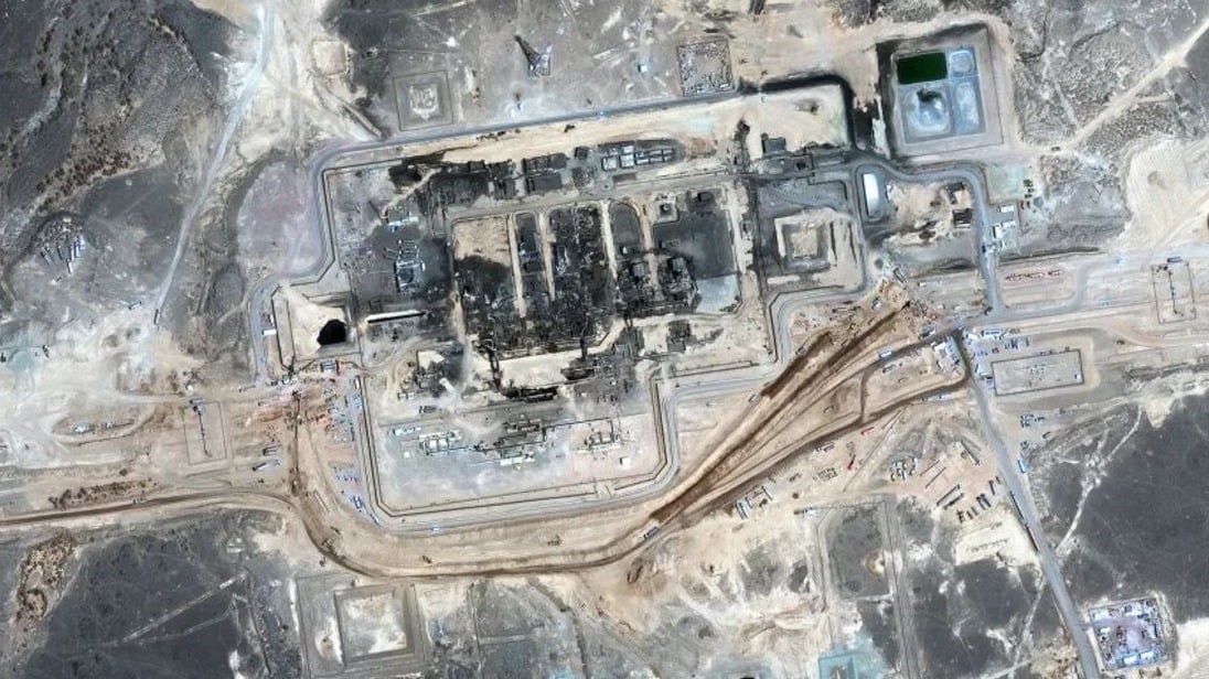 Daños en el oleoducto este-oeste de Arabia Saudí tras un ataque con drones el 22 de septiembre.