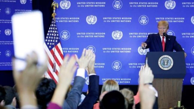 El presidente estadounidense, Donald Trump, en una conferencia de prensa durrante la Asamblea General de la ONU.