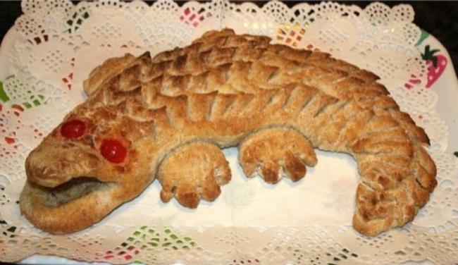 Pan en forma de cocodrilo.