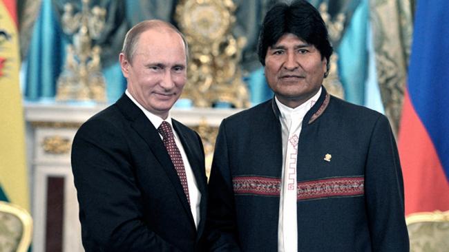 Vladimir Putin y Evo Morales.