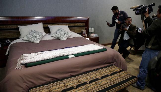 La cama de Evo Morales.