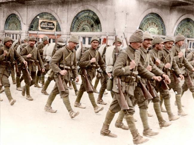 Tropas otomanas en la Primera Guerra Mundial.
